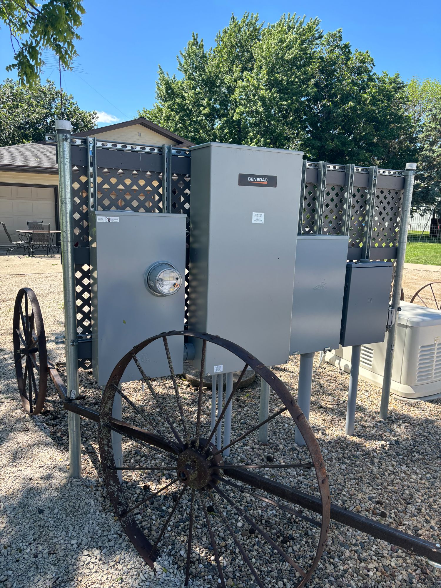 Generac standby generator and outdoor service equipment installed by MG Electric Inc.